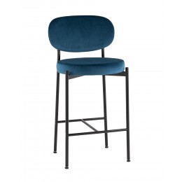 Стул полубарный Бриф VD велюр синий