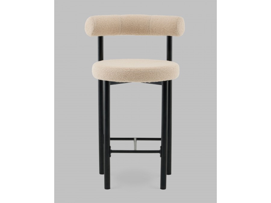 Стул полубарный Флорео букле бежевый
