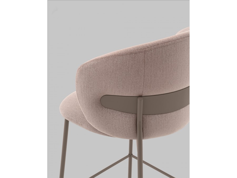 Стул полубарный Блейз велюр бежевый, каркас бежево-серый