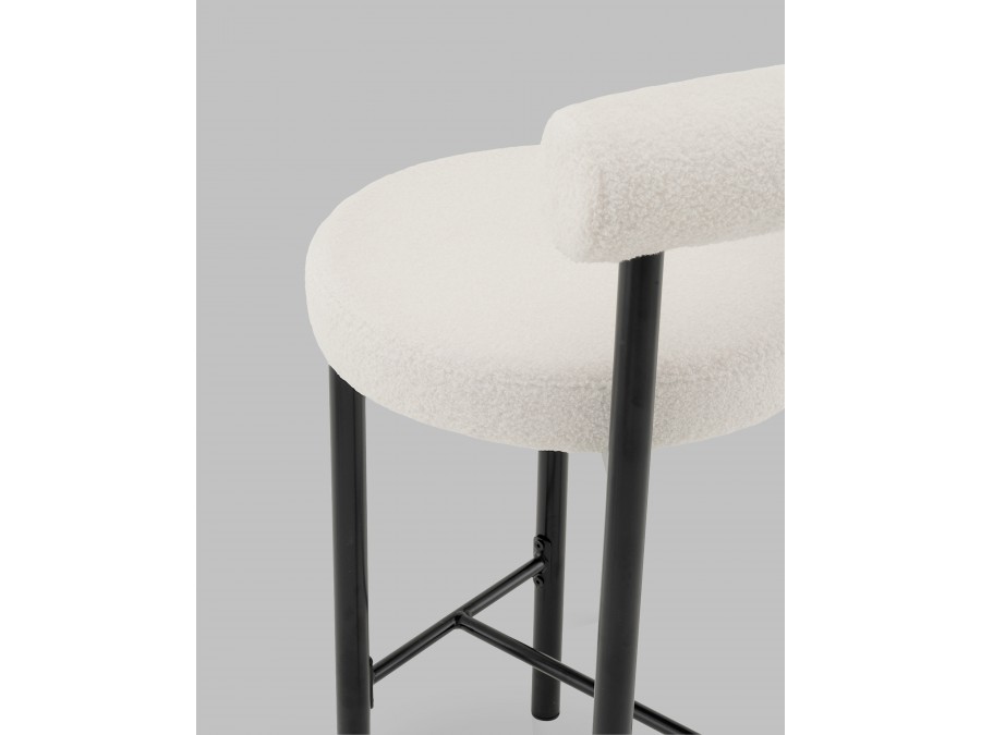 Стул полубарный Флорео букле молочный