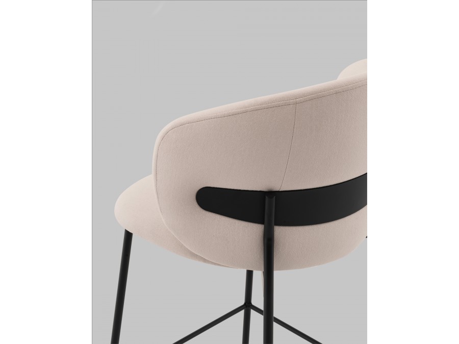 Стул полубарный Блейз велюр молочный