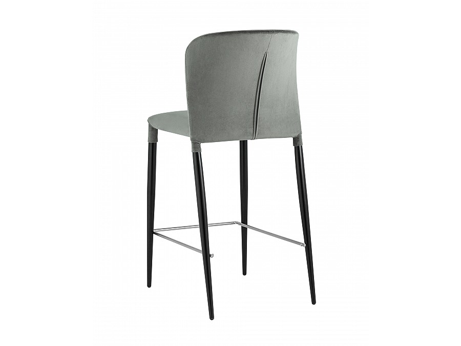 Стул полубарный Лори велюр серый