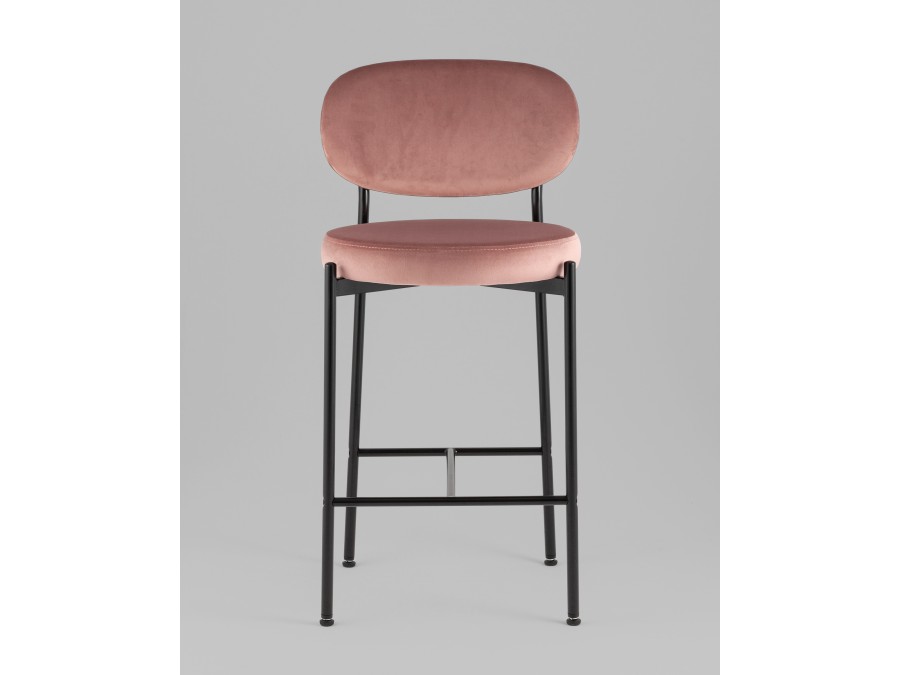 Стул полубарный Бриф VD велюр пыльно-розовый