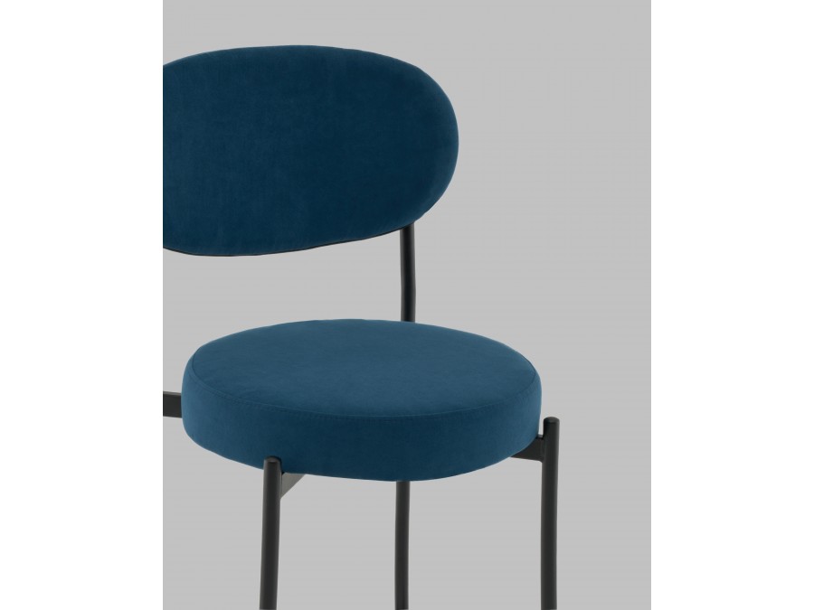 Стул Полубарный Бриф DD велюр синий