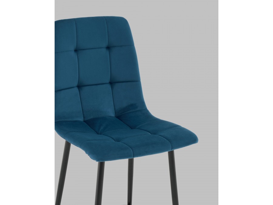 Стул полубарный Одди велюр синий