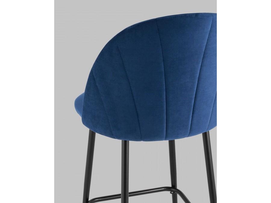 Стул полубарный Логан SN велюр синий