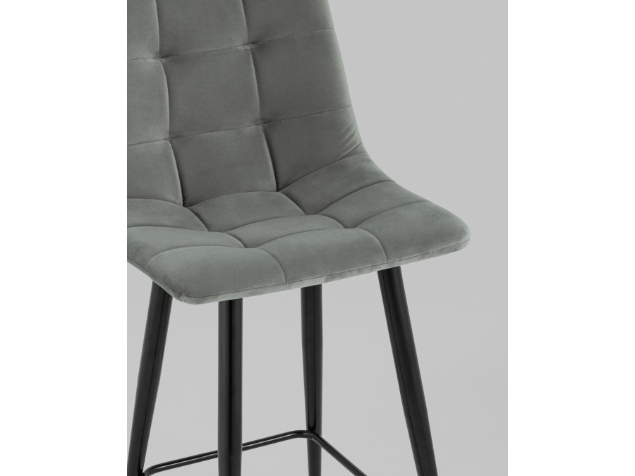 Стул полубарный Джанго велюр серый 2 шт.