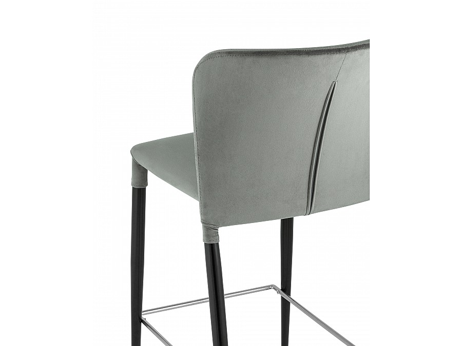 Стул полубарный Лори велюр серый
