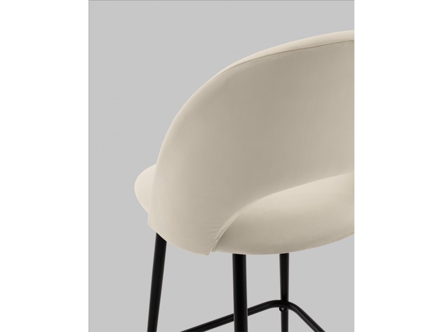 Стул полубарный Меган велюр бежевый