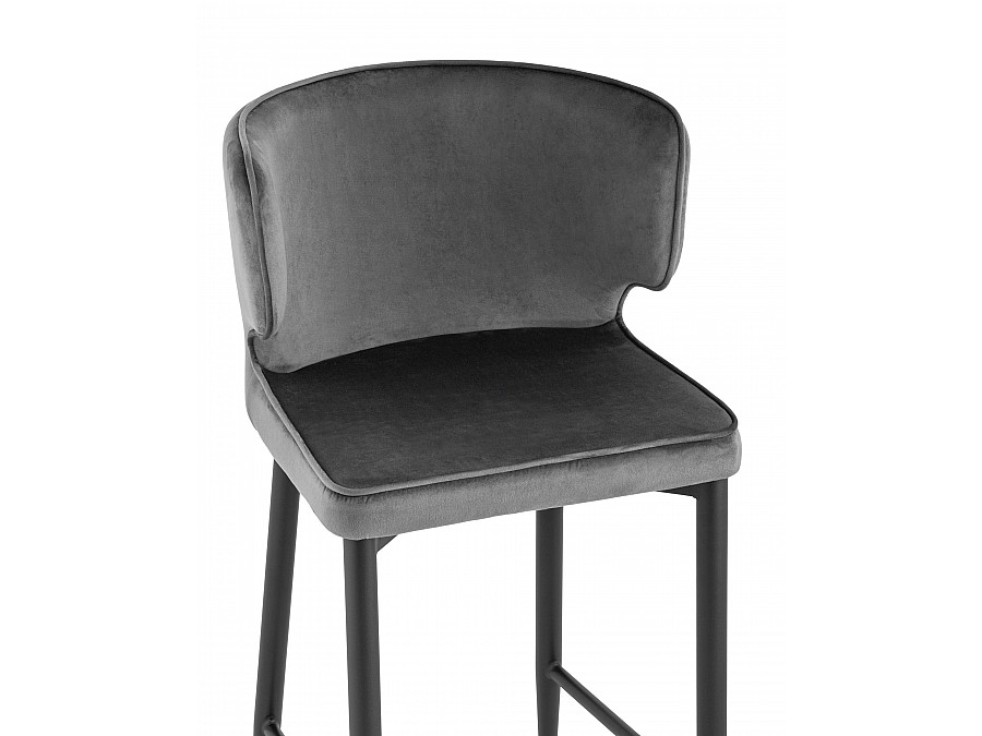 Стул полубарный Матео велюр серый