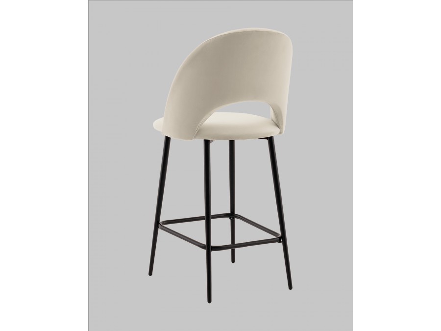 Стул полубарный Меган велюр бежевый