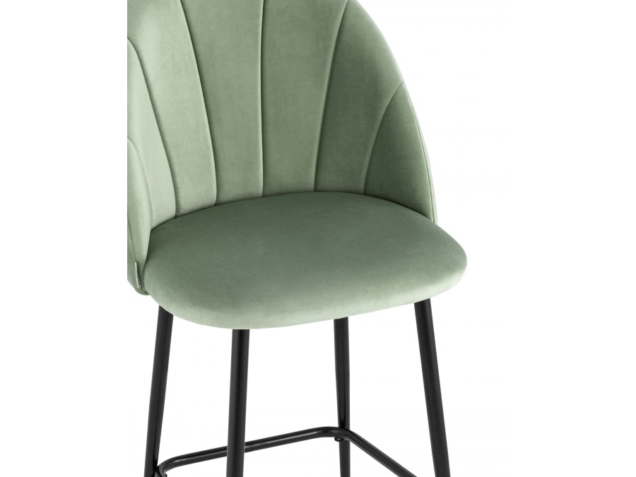 Стул полубарный Логан велюр фисташковый