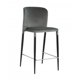 Стул полубарный Лори велюр серый