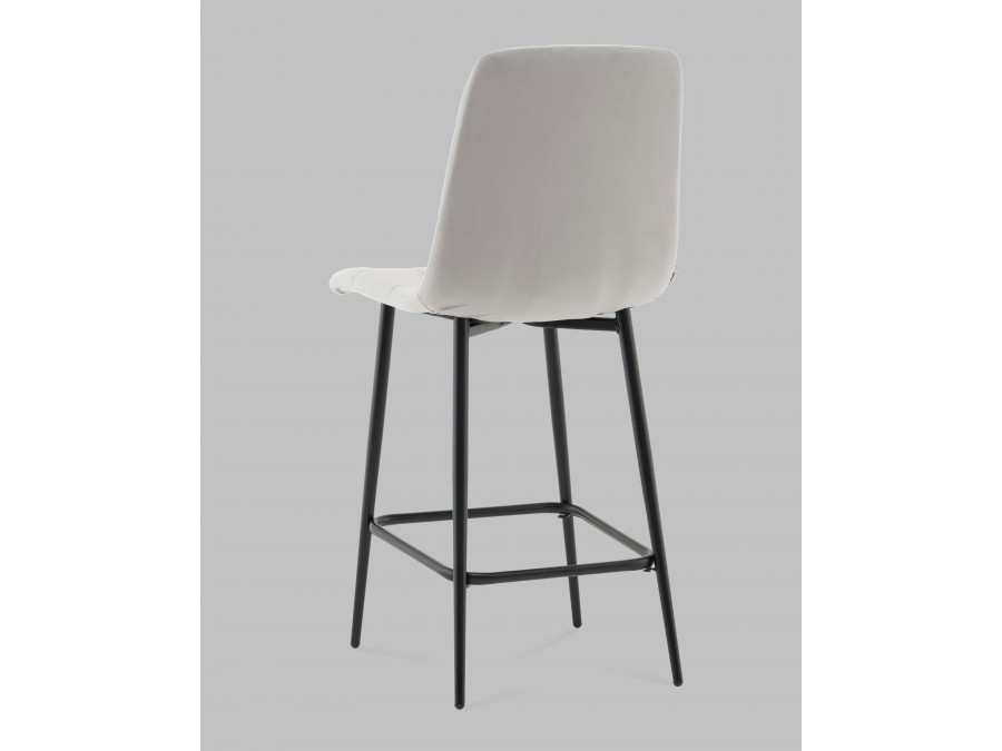 Стул полубарный Одди велюр светло-серый