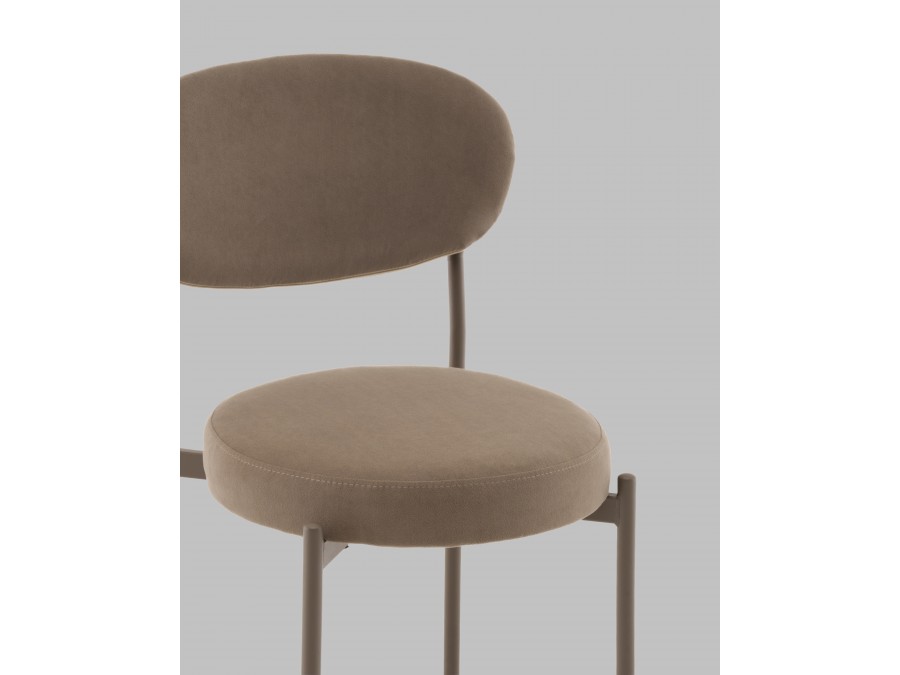 Стул Полубарный Бриф DD велюр капучино каркас капучино муар