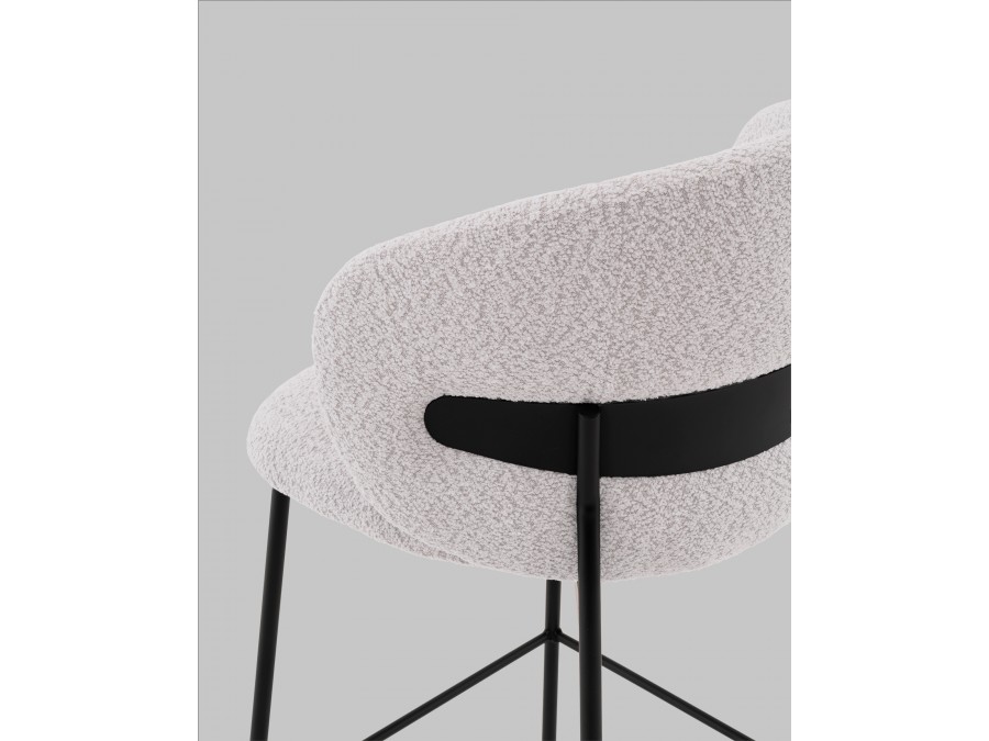 Стул полубарный Блейз букле светло-серый