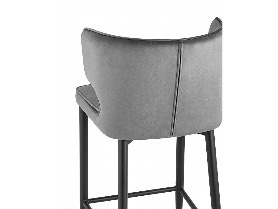 Стул полубарный Матео велюр серый
