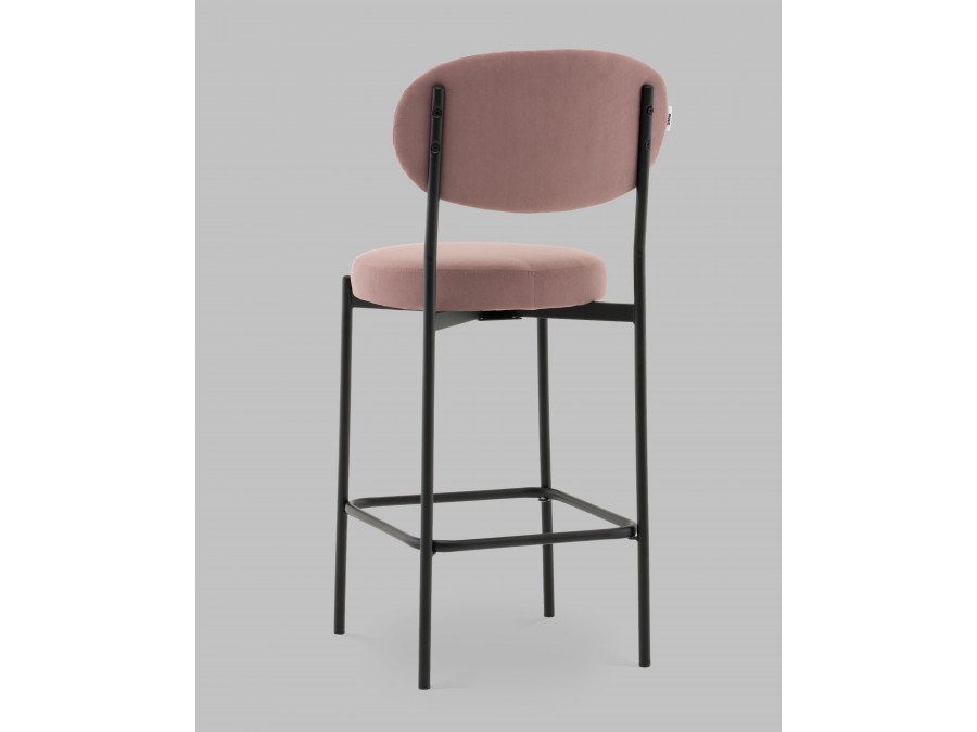 Стул Полубарный Бриф DD велюр пыльно-розовый