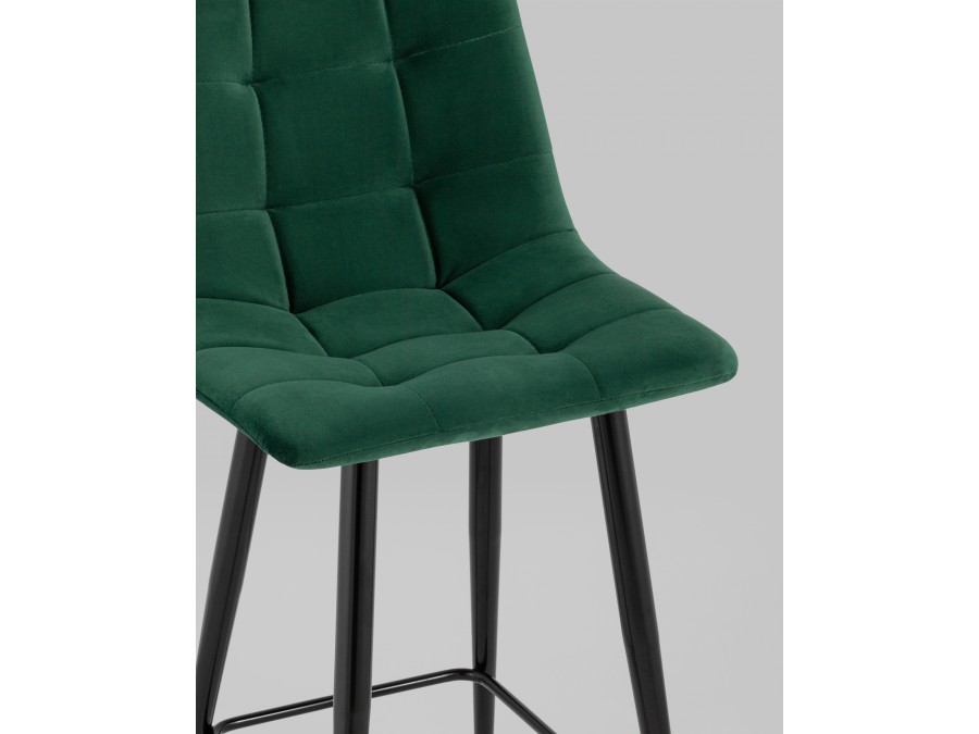 Стул полубарный Джанго велюр зелёный 2 шт.