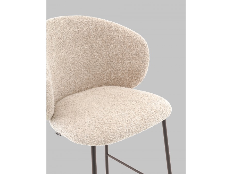 Стул полубарный Блейз букле капучино, каркас серо-коричневый