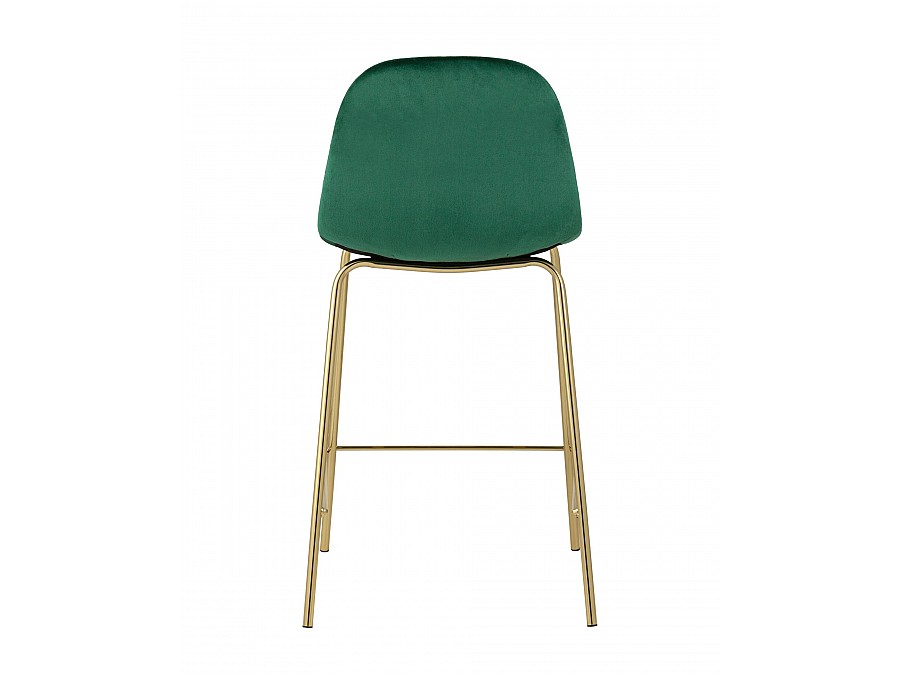 Стул полубарный Валенсия велюр зеленый золотые ножки