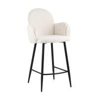 Стул полубарный Wave Stripes букле белый