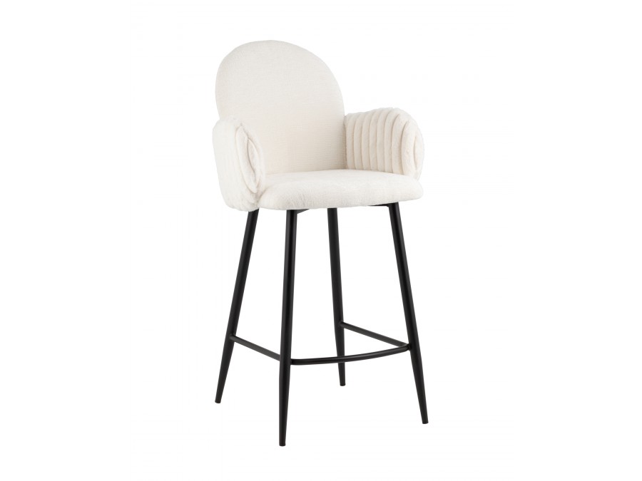 Стул полубарный Wave Stripes букле белый