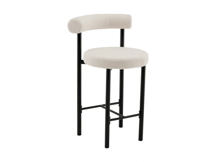 Стул полубарный Флорео букле молочный