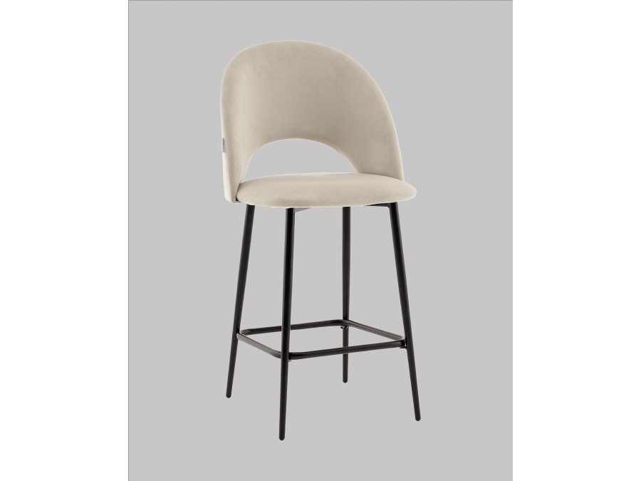 Стул полубарный Меган велюр бежевый