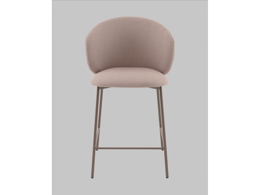 Стул полубарный Блейз велюр бежевый, каркас бежево-серый