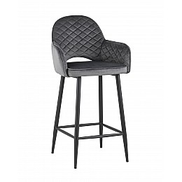 Стул полубарный Венера диамант велюр серый