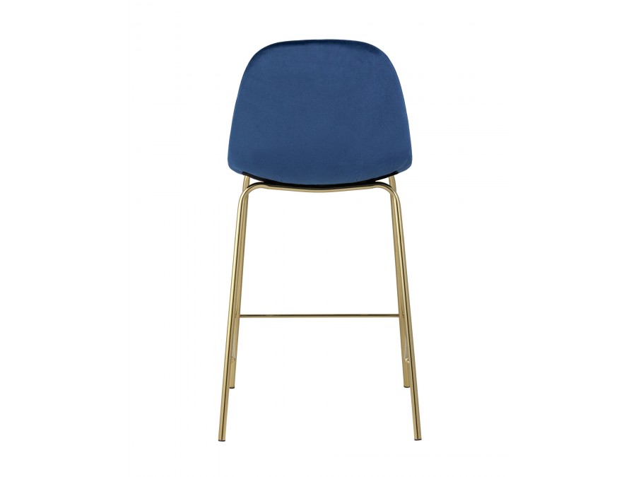 Стул полубарный Валенсия велюр синий золотые ножки