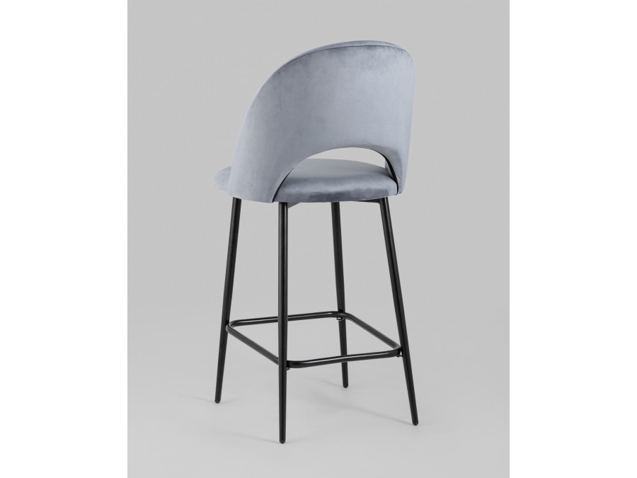 Стул полубарный Меган велюр серый 2 шт.