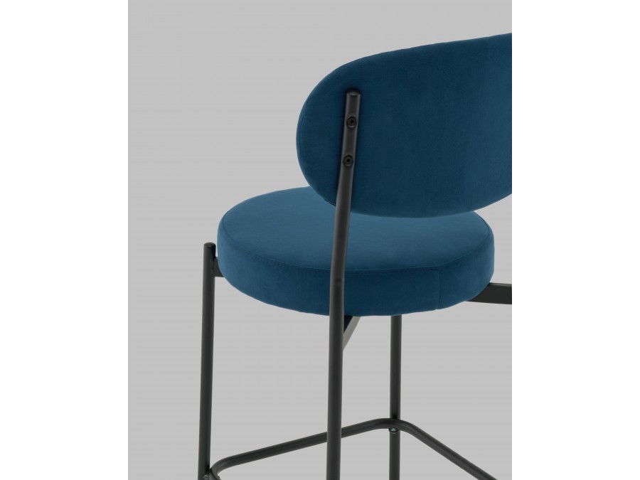 Стул Полубарный Бриф DD велюр синий