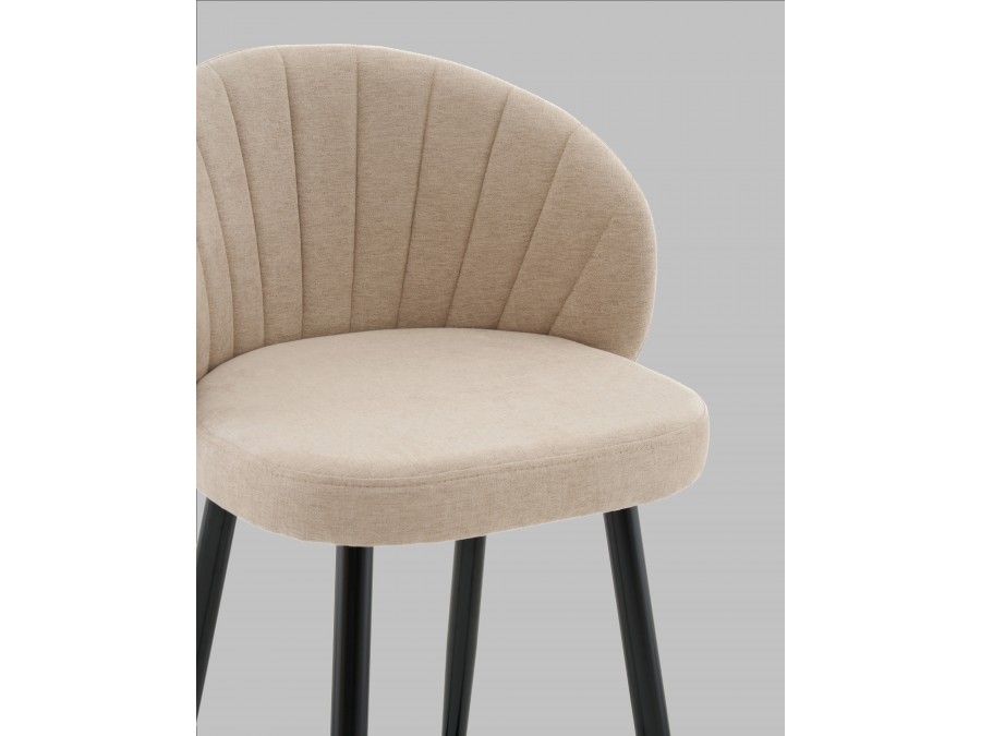 Стул полубарный Ханнингем велюр бежевый