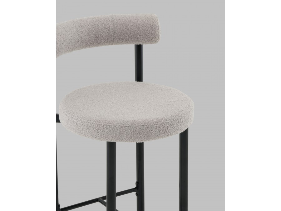 Стул полубарный Флорео букле светло-серый