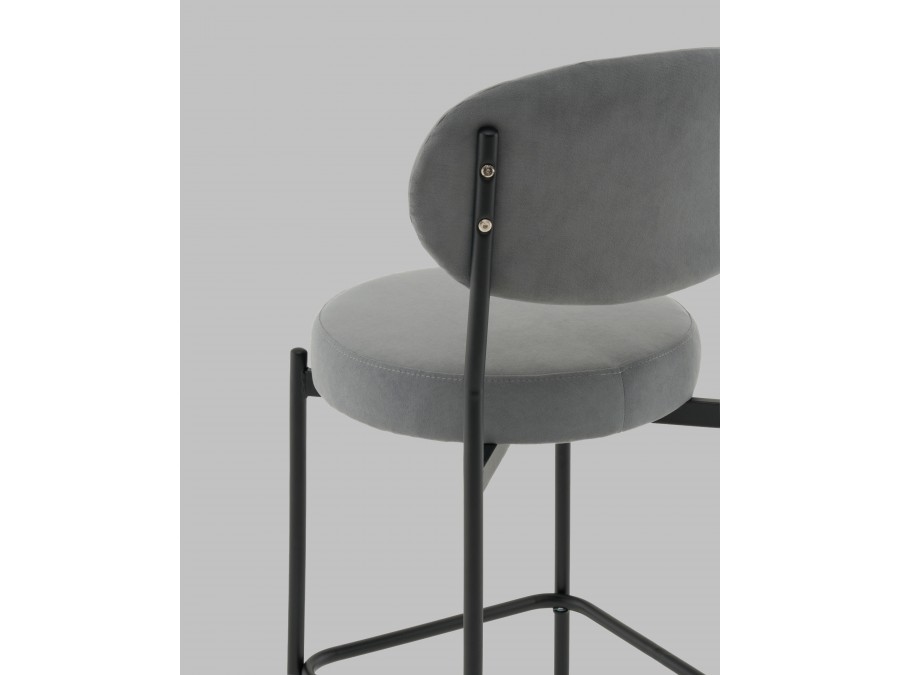 Стул Полубарный Бриф DD велюр серый