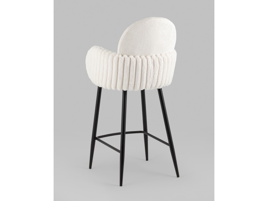 Стул полубарный Wave Stripes букле белый