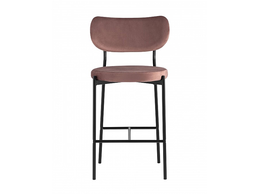 Стул полубарный Барбара велюр пыльно-розовый