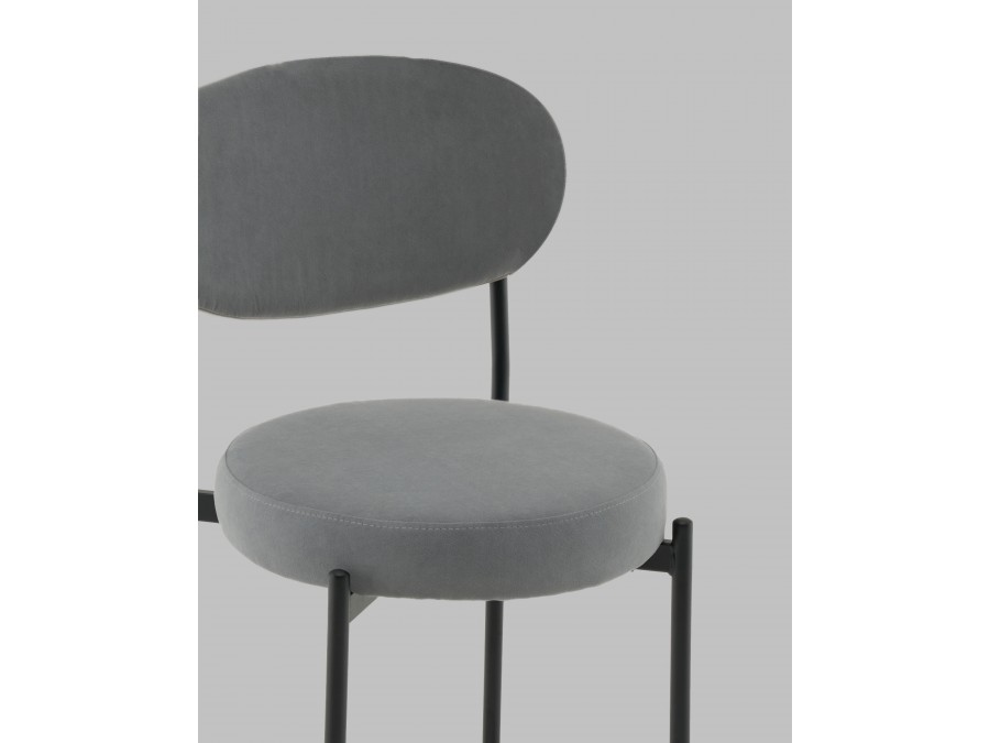 Стул Полубарный Бриф DD велюр серый