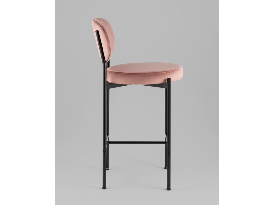 Стул полубарный Бриф VD велюр пыльно-розовый
