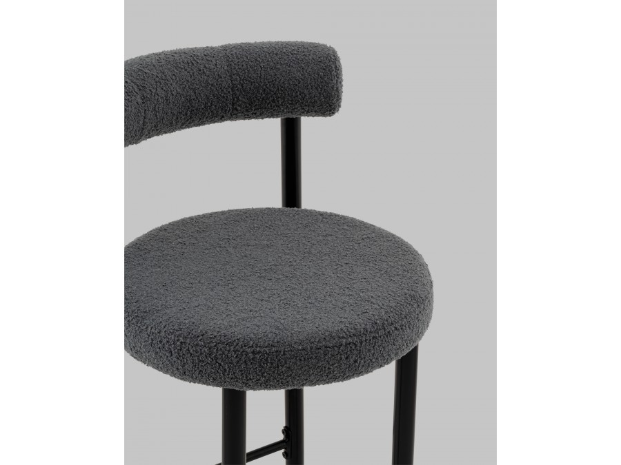 Стул полубарный Флорео букле темно-серый