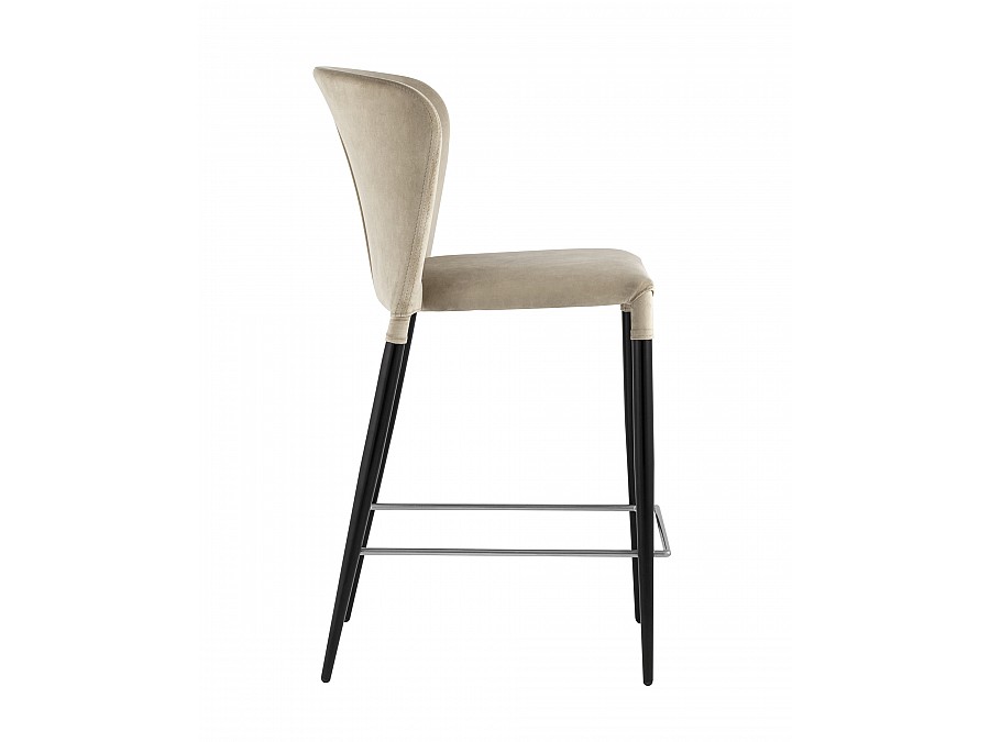 Стул полубарный Лори велюр бежевый