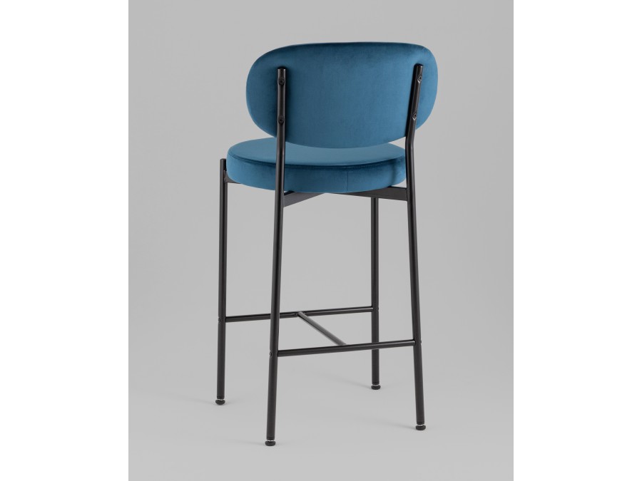 Стул полубарный Бриф VD велюр синий