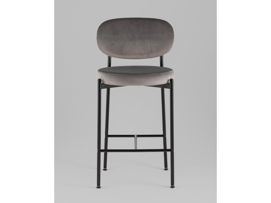 Стул полубарный Бриф VD велюр серый