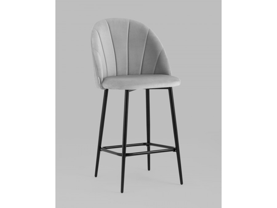 Стул полубарный Логан SN велюр светло-серый