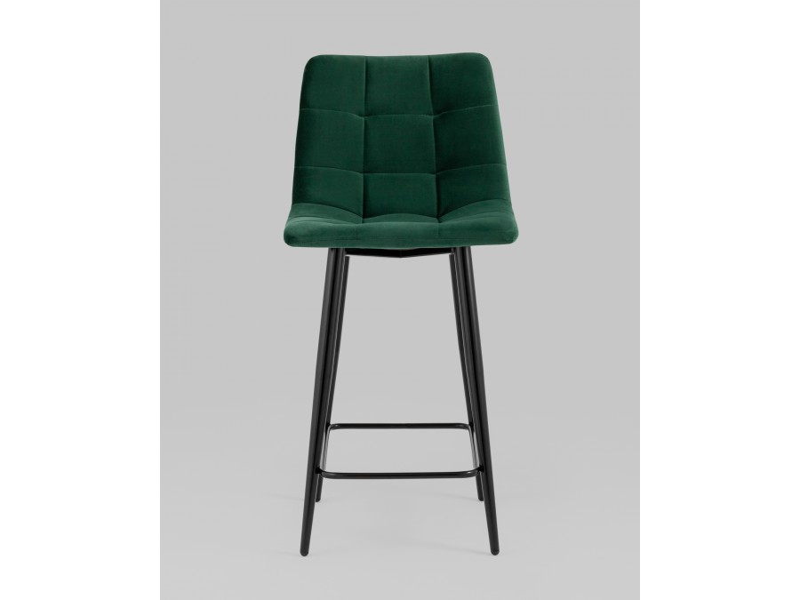 Стул полубарный Джанго велюр зелёный 2 шт.