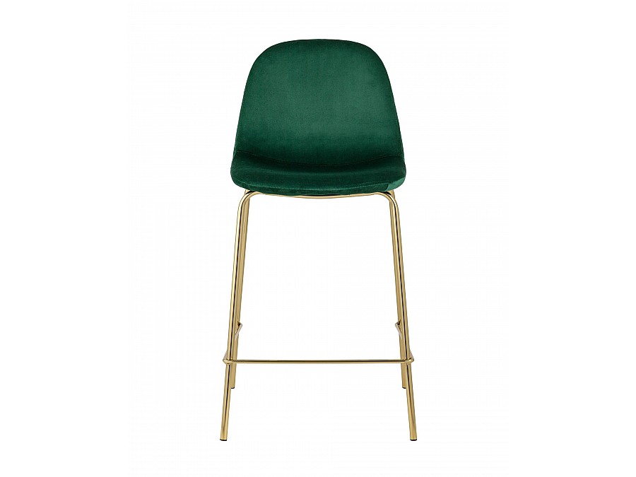 Стул полубарный Валенсия велюр зеленый золотые ножки