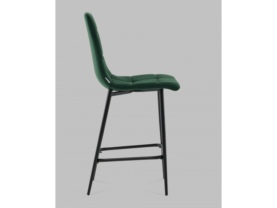 Стул полубарный Одди велюр темно-зеленый