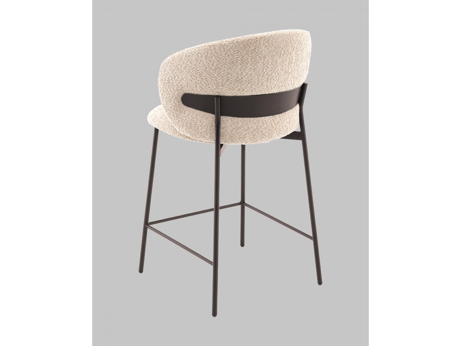 Стул полубарный Блейз букле капучино, каркас серо-коричневый